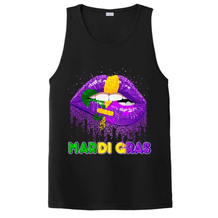 Mardi Gras Sparkle Lips Performance Tank