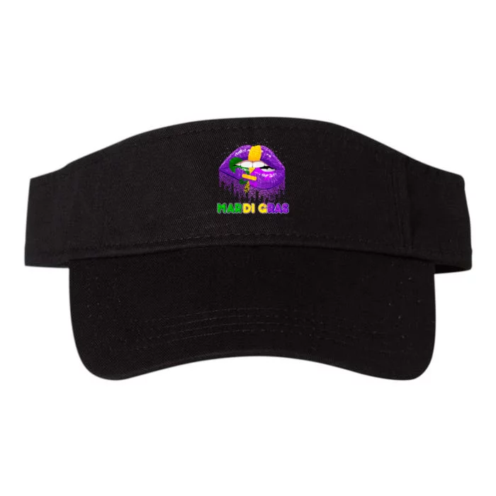 Mardi Gras Sparkle Lips Valucap Bio-Washed Visor