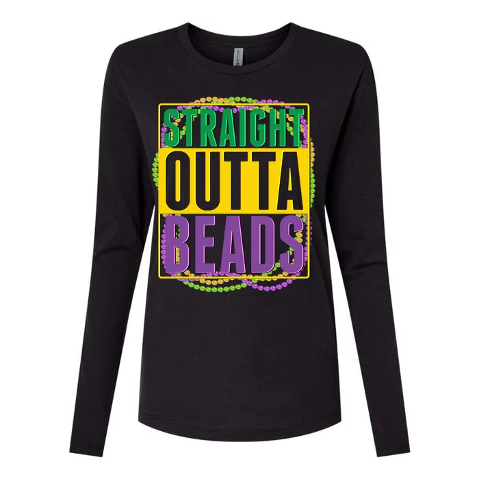 Mardi Gras Straight Outta Beads Womens Cotton Relaxed Long Sleeve T-Shirt