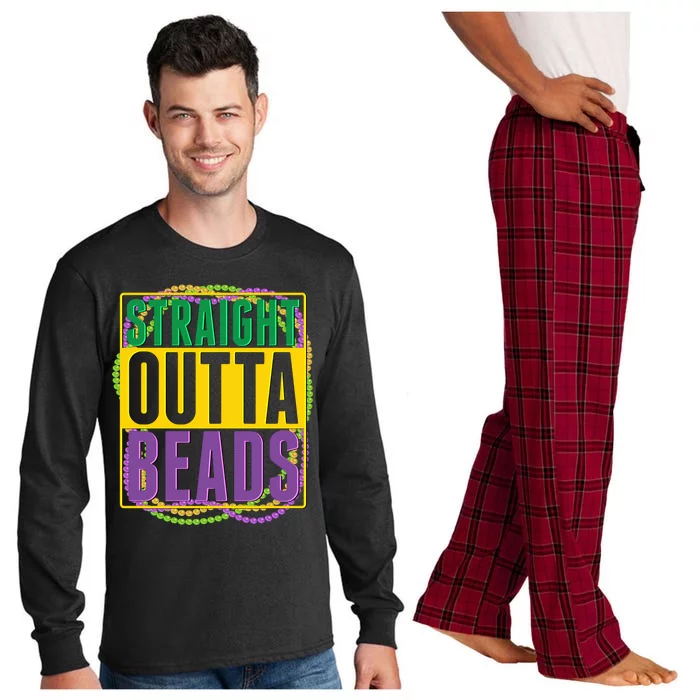 Mardi Gras Straight Outta Beads Long Sleeve Pajama Set