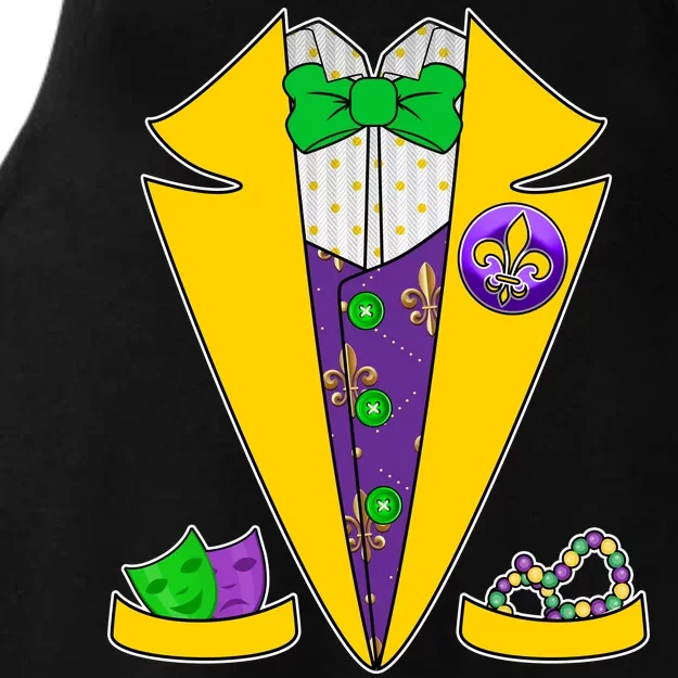 Mardi Gras Tuxedo Ladies Tri-Blend Wicking Tank