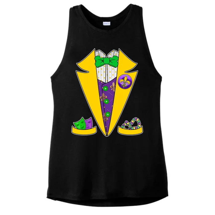 Mardi Gras Tuxedo Ladies Tri-Blend Wicking Tank