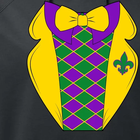 Mardi Gras Tuxedo Party Tux Performance Fleece Hoodie