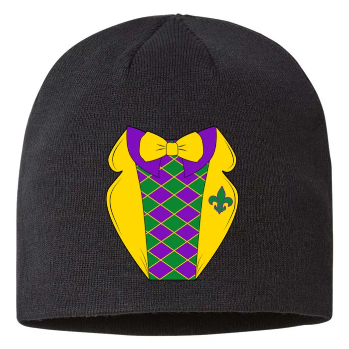 Mardi Gras Tuxedo Party Tux 8 1/2in Sustainable Knit Beanie