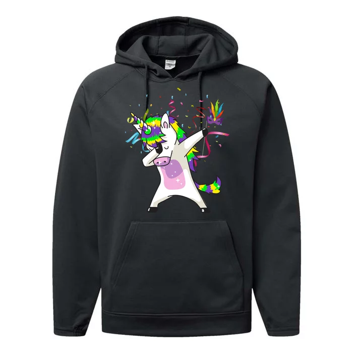 Mardi Gras Unicorn Celebration Performance Fleece Hoodie