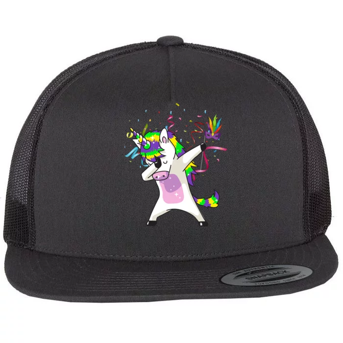 Mardi Gras Unicorn Celebration Flat Bill Trucker Hat