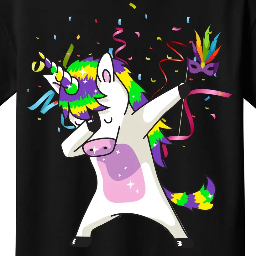 Mardi Gras Unicorn Celebration Kids T-Shirt