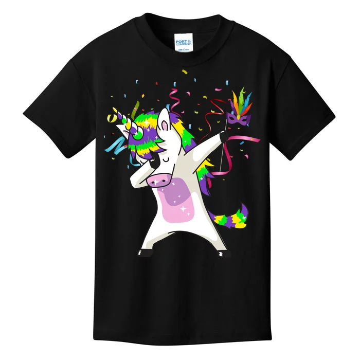 Mardi Gras Unicorn Celebration Kids T-Shirt