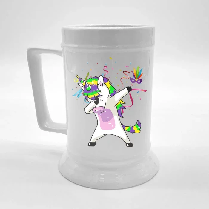 Mardi Gras Unicorn Celebration Front & Back Beer Stein