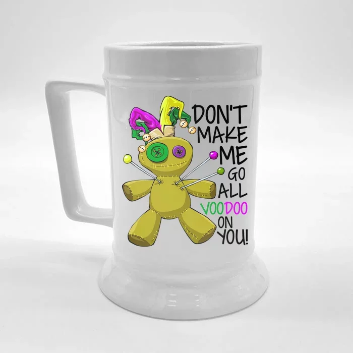 Mardi Gras Voodoo Doll Front & Back Beer Stein