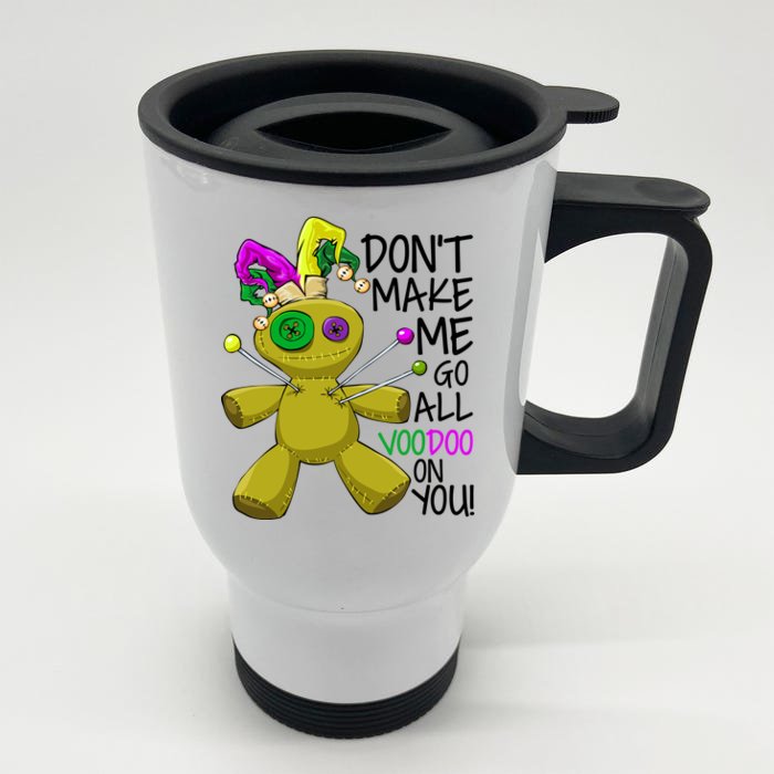 Mardi Gras Voodoo Doll Front & Back Stainless Steel Travel Mug