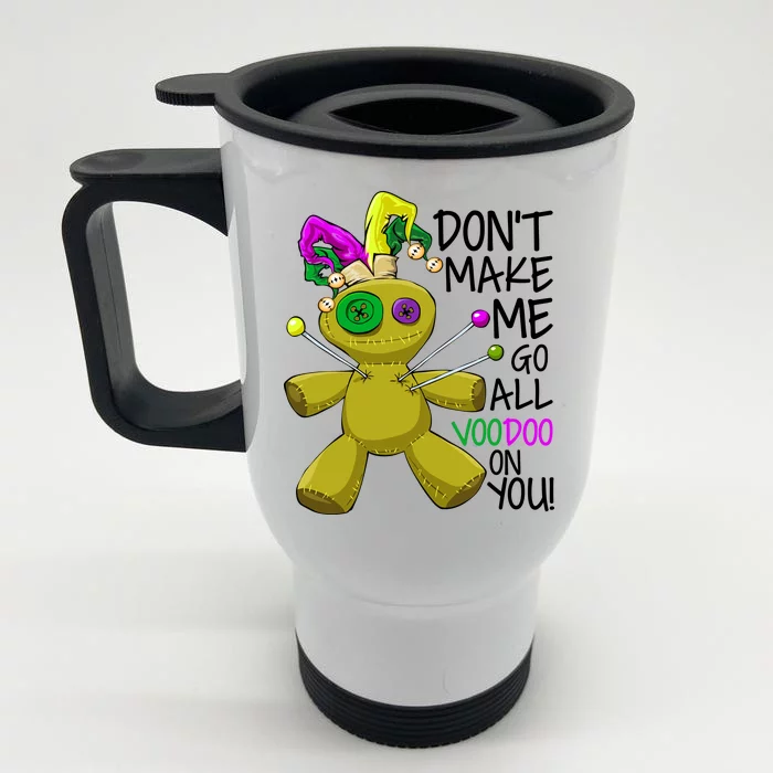 Mardi Gras Voodoo Doll Front & Back Stainless Steel Travel Mug