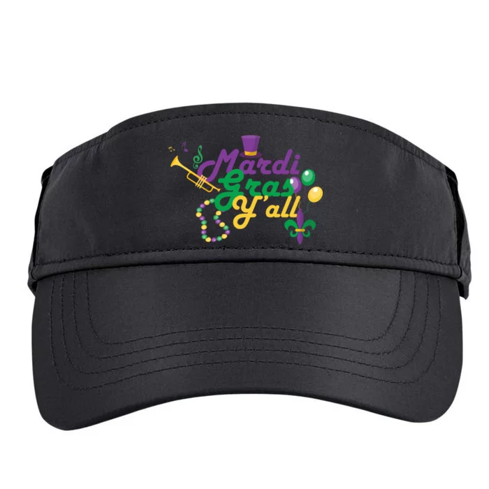 Mardi Gras Y'all Adult Drive Performance Visor