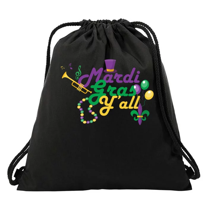 Mardi Gras Y'all Drawstring Bag