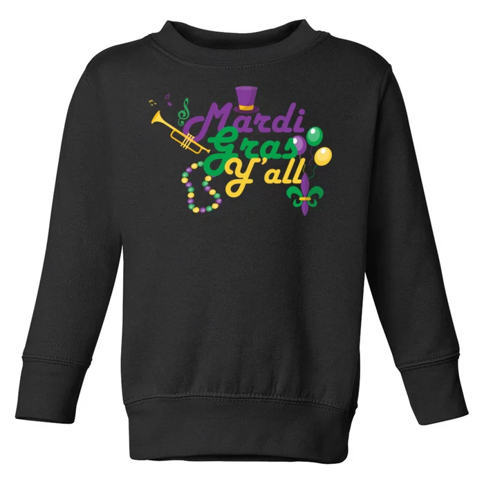 Mardi Gras Y'all Toddler Sweatshirt