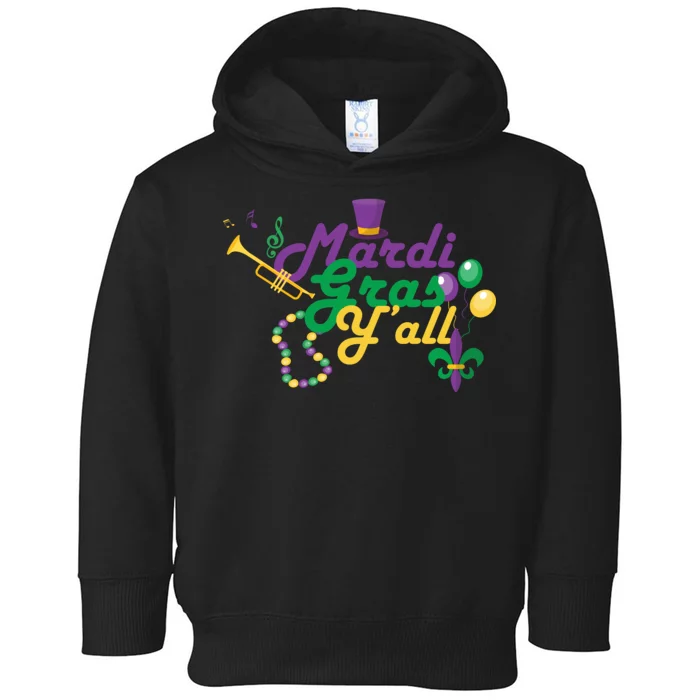 Mardi Gras Y'all Toddler Hoodie