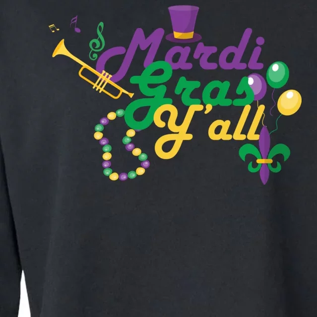 Mardi Gras Y'all Cropped Pullover Crew