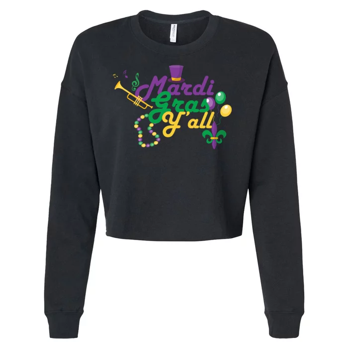 Mardi Gras Y'all Cropped Pullover Crew