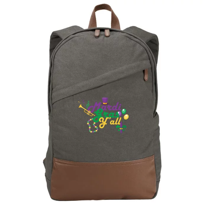 Mardi Gras Y'all Cotton Canvas Backpack