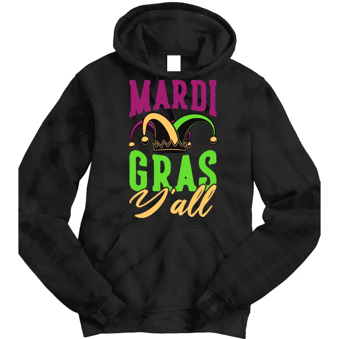 Mardi Gras Y'all Cute Tie Dye Hoodie