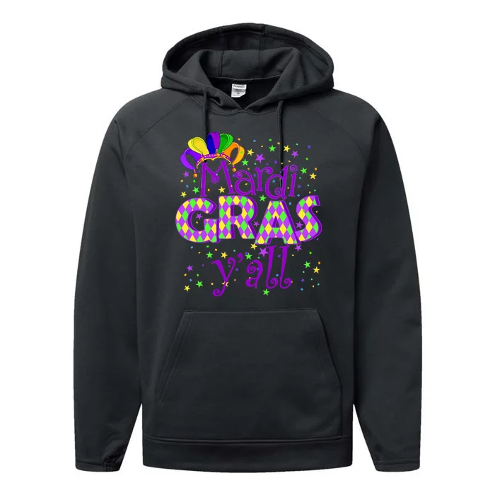 Mardi Gras Y'all New Orleans Party Performance Fleece Hoodie