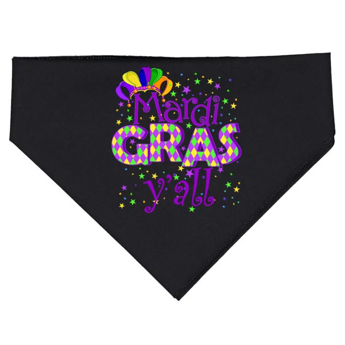 Mardi Gras Y'all New Orleans Party USA-Made Doggie Bandana