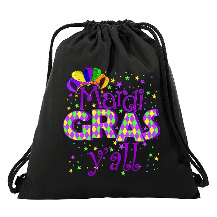 Mardi Gras Y'all New Orleans Party Drawstring Bag