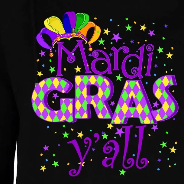 Mardi Gras Y'all New Orleans Party Womens Funnel Neck Pullover Hood