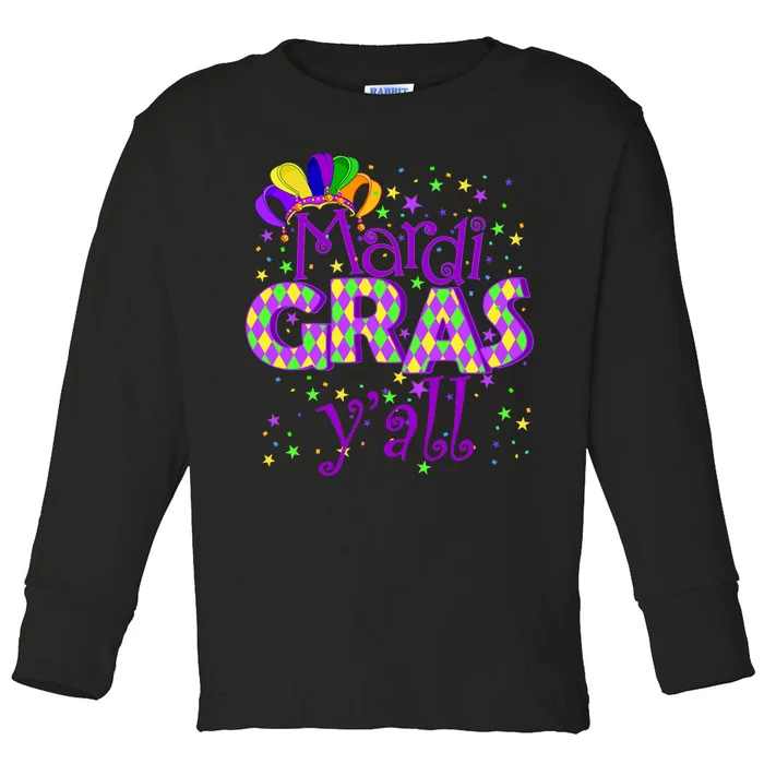 Mardi Gras Y'all New Orleans Party Toddler Long Sleeve Shirt