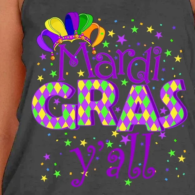 Mardi Gras Y'all New Orleans Party Women's Knotted Racerback Tank