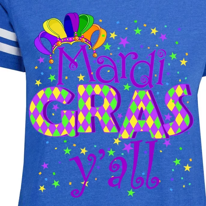 Mardi Gras Y'all New Orleans Party Enza Ladies Jersey Football T-Shirt