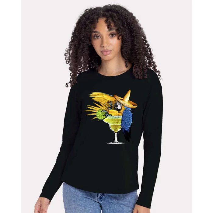 Margarita Parrot Womens Cotton Relaxed Long Sleeve T-Shirt