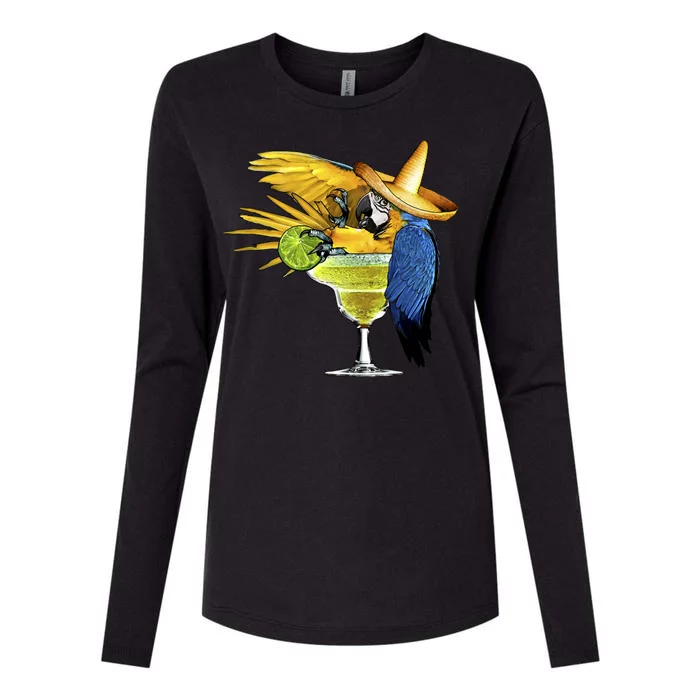 Margarita Parrot Womens Cotton Relaxed Long Sleeve T-Shirt