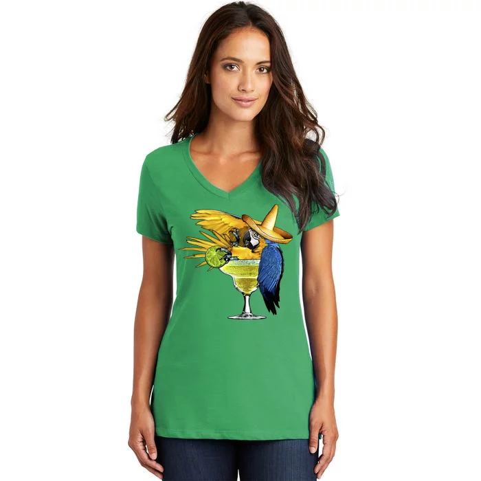 Margarita Parrot Women's V-Neck T-Shirt