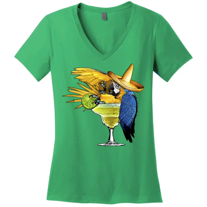 Margarita Parrot Women's V-Neck T-Shirt