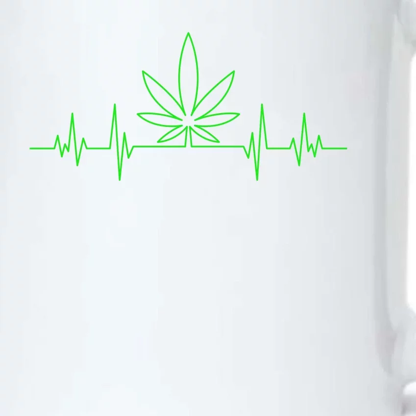 Marijuana Leaf Heartbeat Black Color Changing Mug