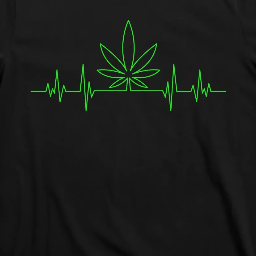 Marijuana Leaf Heartbeat T-Shirt