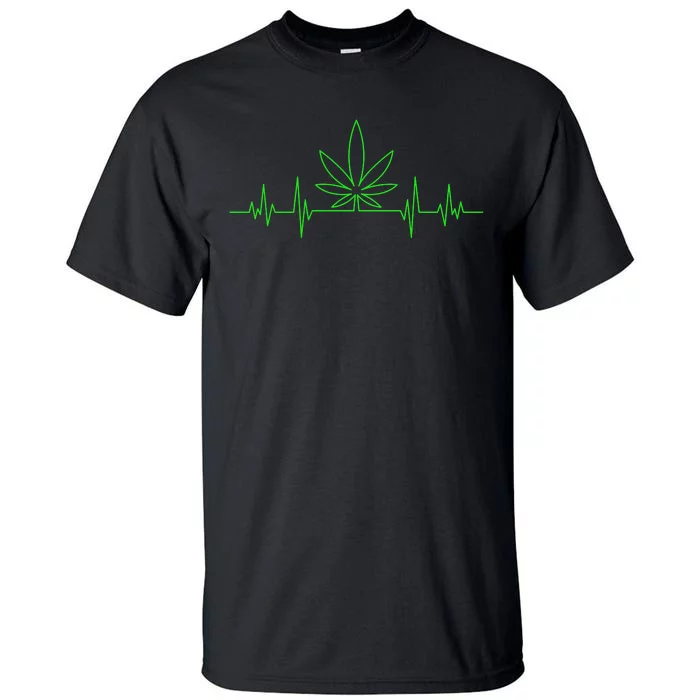 Marijuana Leaf Heartbeat Tall T-Shirt