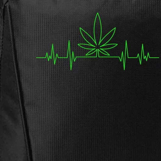 Marijuana Leaf Heartbeat City Backpack