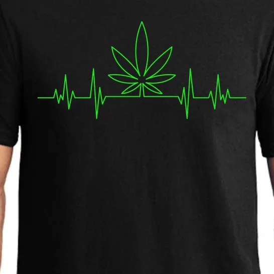 Marijuana Leaf Heartbeat Pajama Set