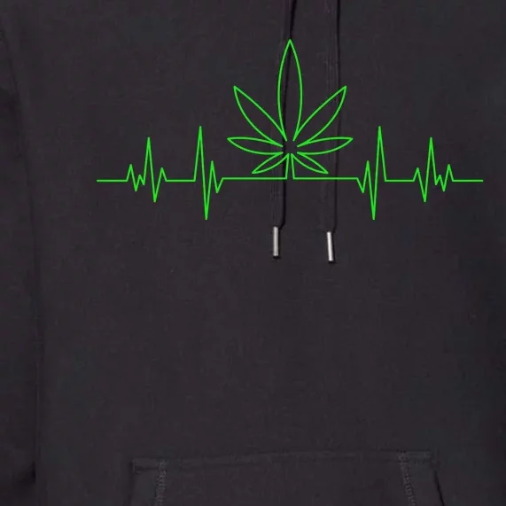 Marijuana Leaf Heartbeat Premium Hoodie