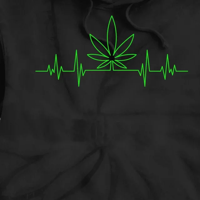 Marijuana Leaf Heartbeat Tie Dye Hoodie