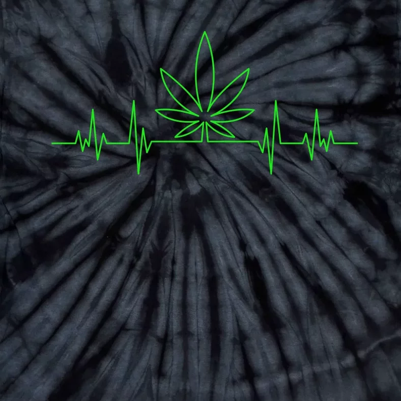 Marijuana Leaf Heartbeat Tie-Dye T-Shirt