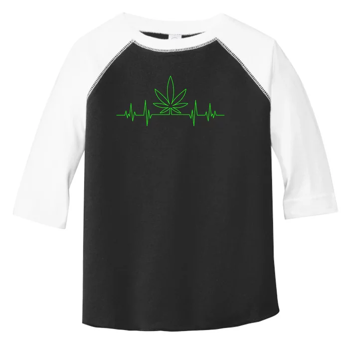 Marijuana Leaf Heartbeat Toddler Fine Jersey T-Shirt