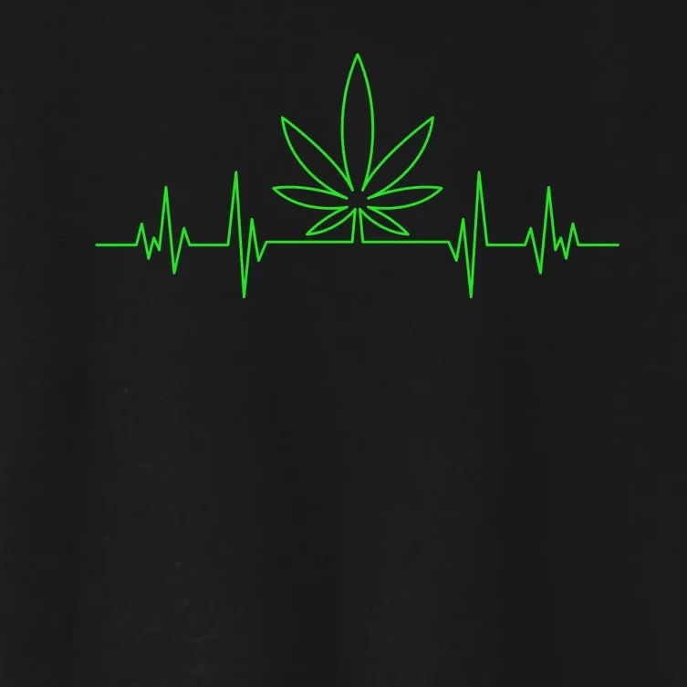 Marijuana Leaf Heartbeat Women's Crop Top Tee