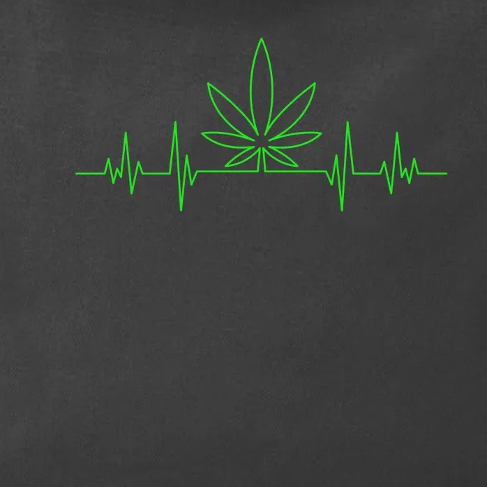 Marijuana Leaf Heartbeat Zip Tote Bag