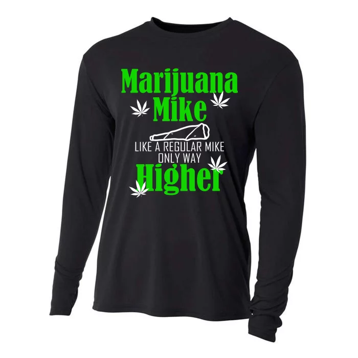 Marijuana Mike Funny Weed 420 Cannabis Cooling Performance Long Sleeve Crew