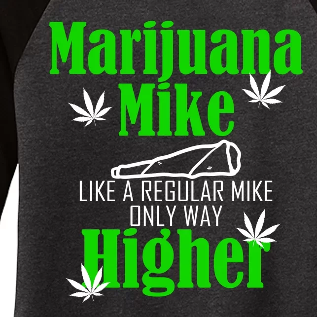 Marijuana Mike Funny Weed 420 Cannabis Women's Tri-Blend 3/4-Sleeve Raglan Shirt