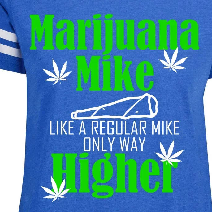 Marijuana Mike Funny Weed 420 Cannabis Enza Ladies Jersey Football T-Shirt