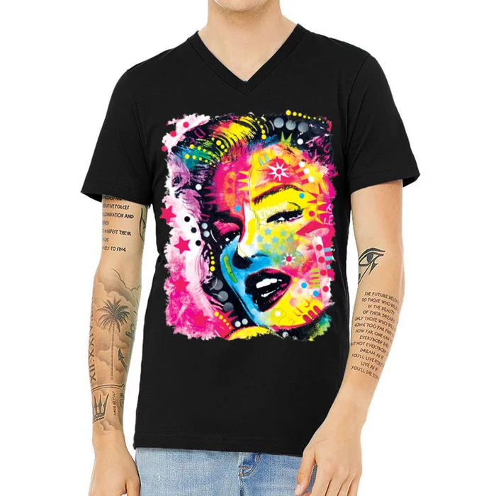 Marilyn Dean Russo Portrait Monroe V-Neck T-Shirt